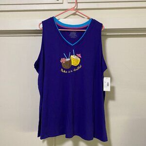 NWT - Catherines sleepwear, purple, long tunic/shirt, size 2X